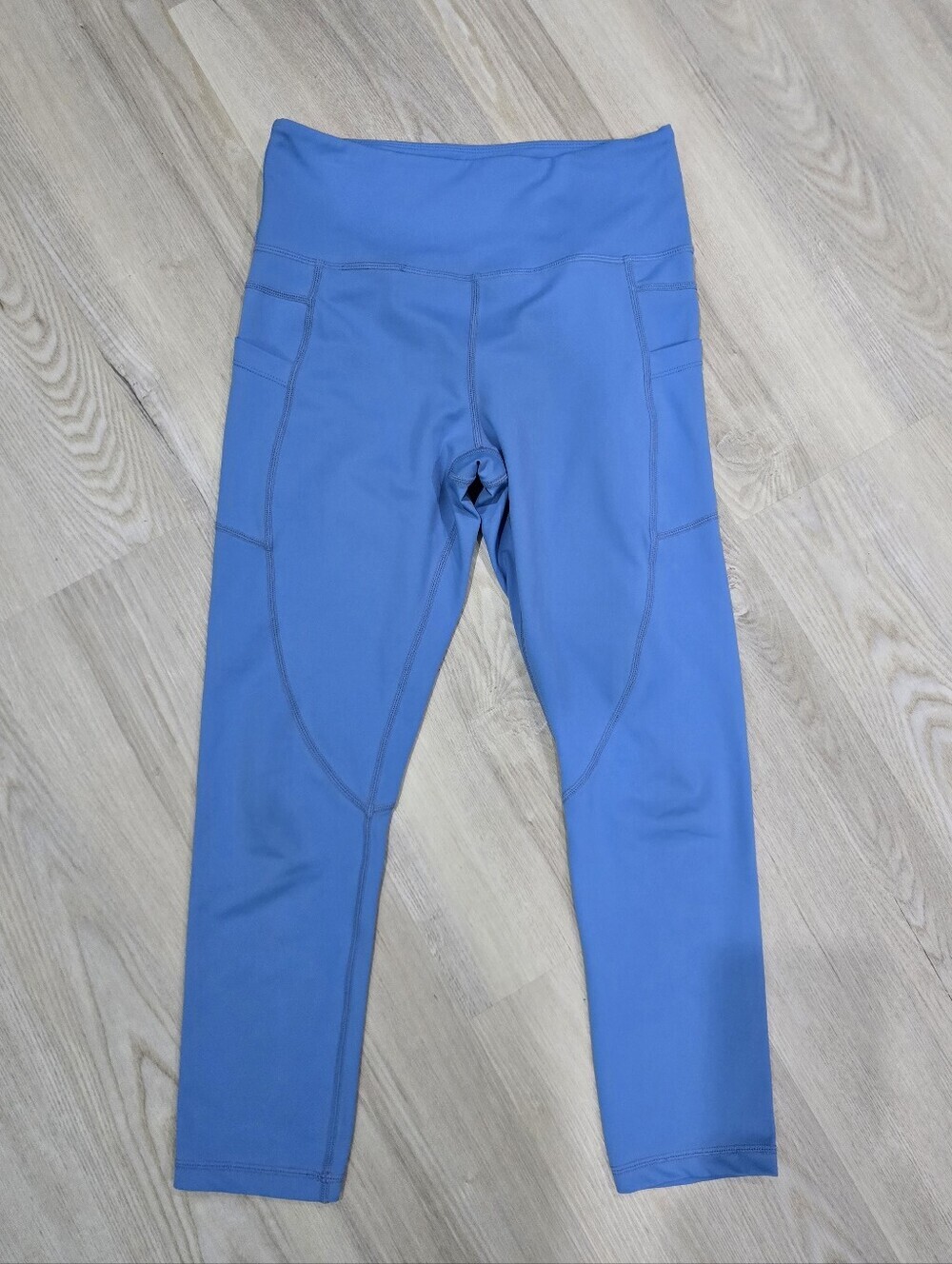 Zyia Active Blue High-Waist Pocket Cropped Athletic Leggings Size M